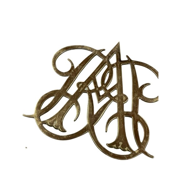 VTG Virginia Metalcrafters Brass Queen Anne Cypher Trivet Colonial Williamsburg - Picture 3 of 7